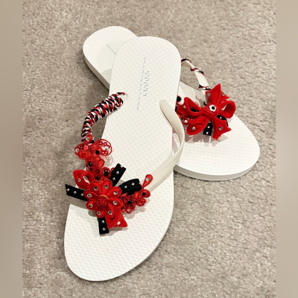 My Love- custom made Valentine/Date night/Wedding night flip flops - Picture 2 of 4
